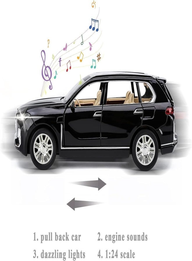 BlackZone Compatible for 1:32 BMW X7 SUV Model Car Toy, Zinc Alloy Pull Back Toy car with Sound and Light for Kids Boy Girl Gift (Black1) - Image 3